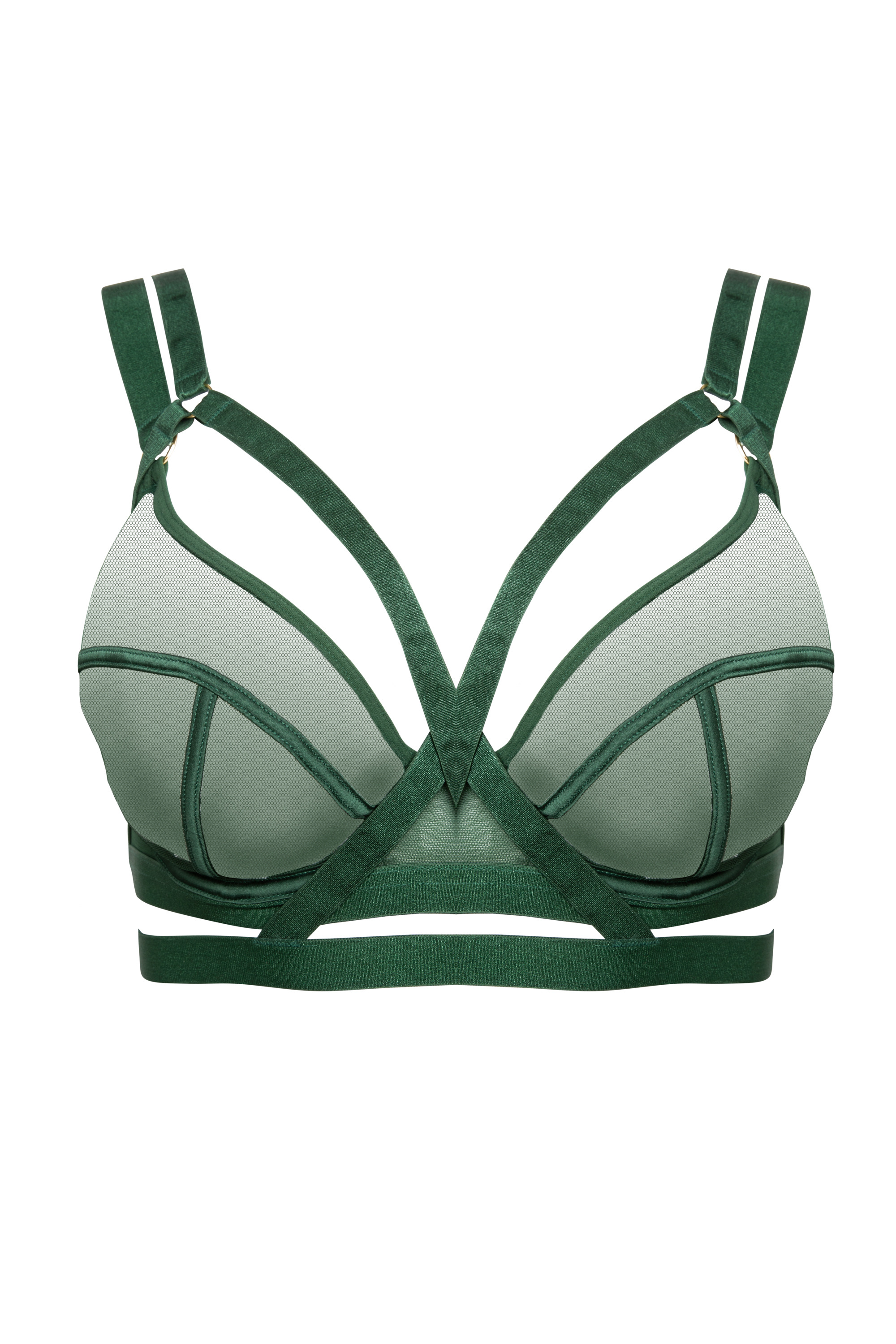 Regent Green Mesh Harness Balcony Bra