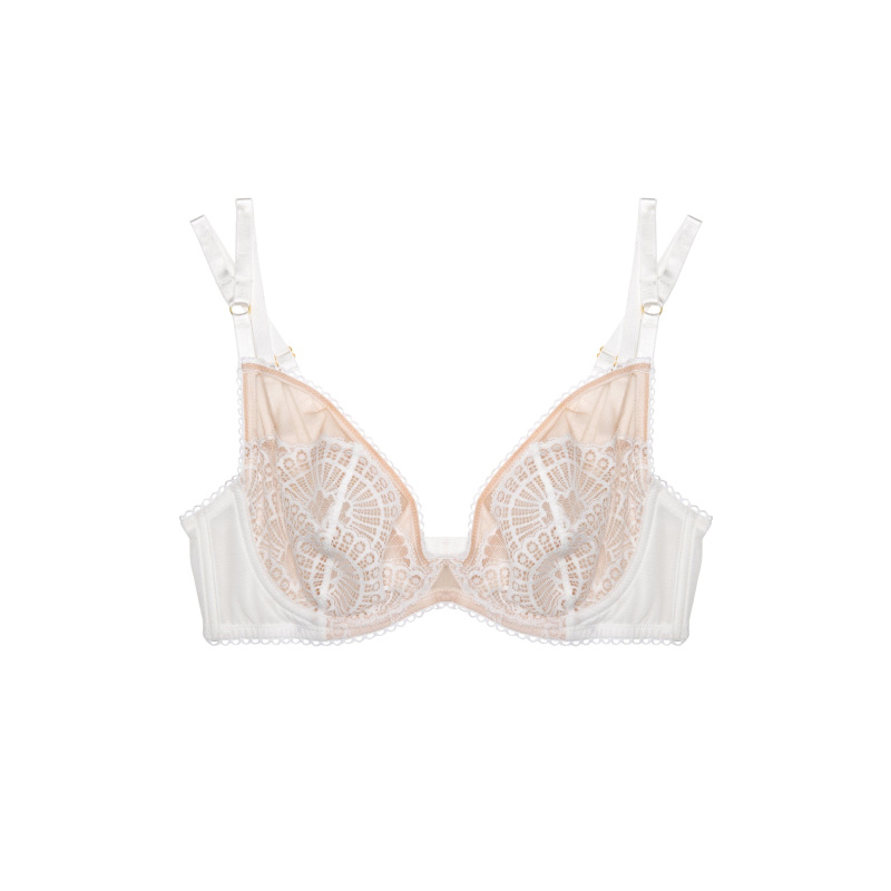 Carmen White Lace Plunge Bra